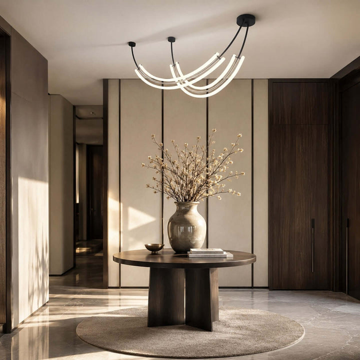 Veylen Linear Chandelier - Modern Curved Acrylic Island Light | Vinlighting