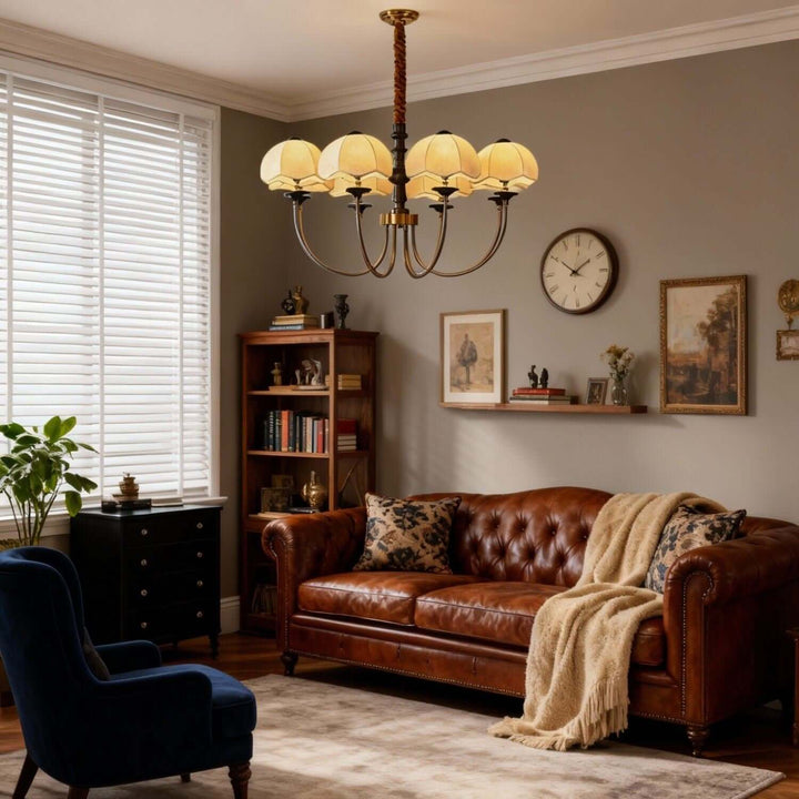 Vilano Chandelier – French Retro Printed Fabric Living Room