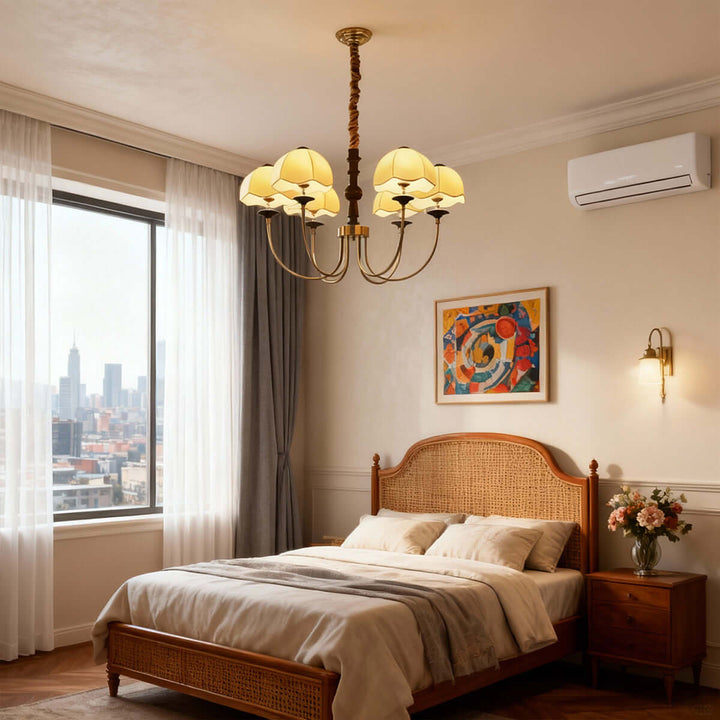 Vilano Chandelier – French Retro Printed Fabric Living Room