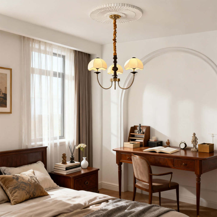 Vilano Chandelier – French Retro Printed Fabric Living Room