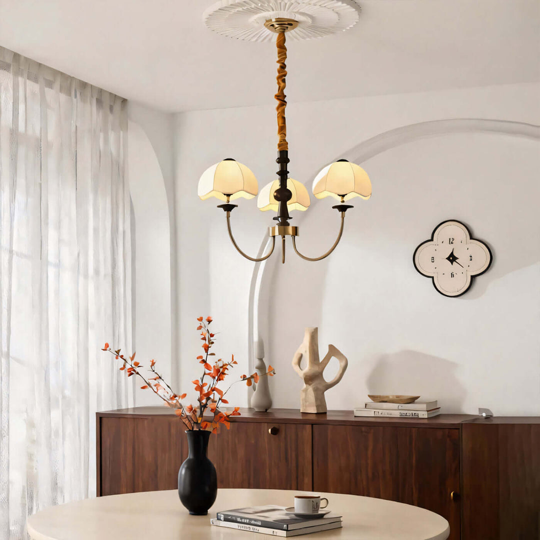 Vilano Chandelier – French Retro Printed Fabric Living Room