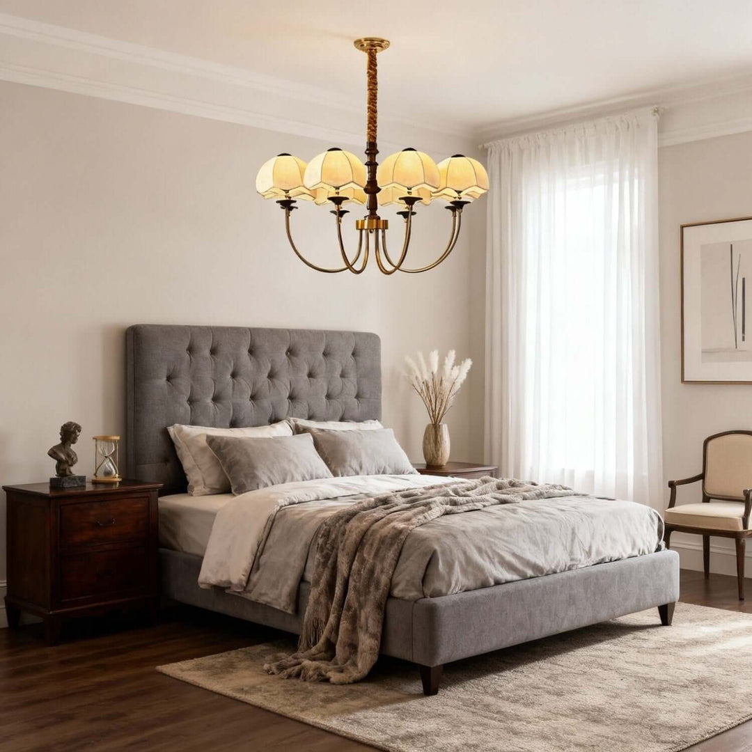 Vilano Chandelier – French Retro Printed Fabric Living Room