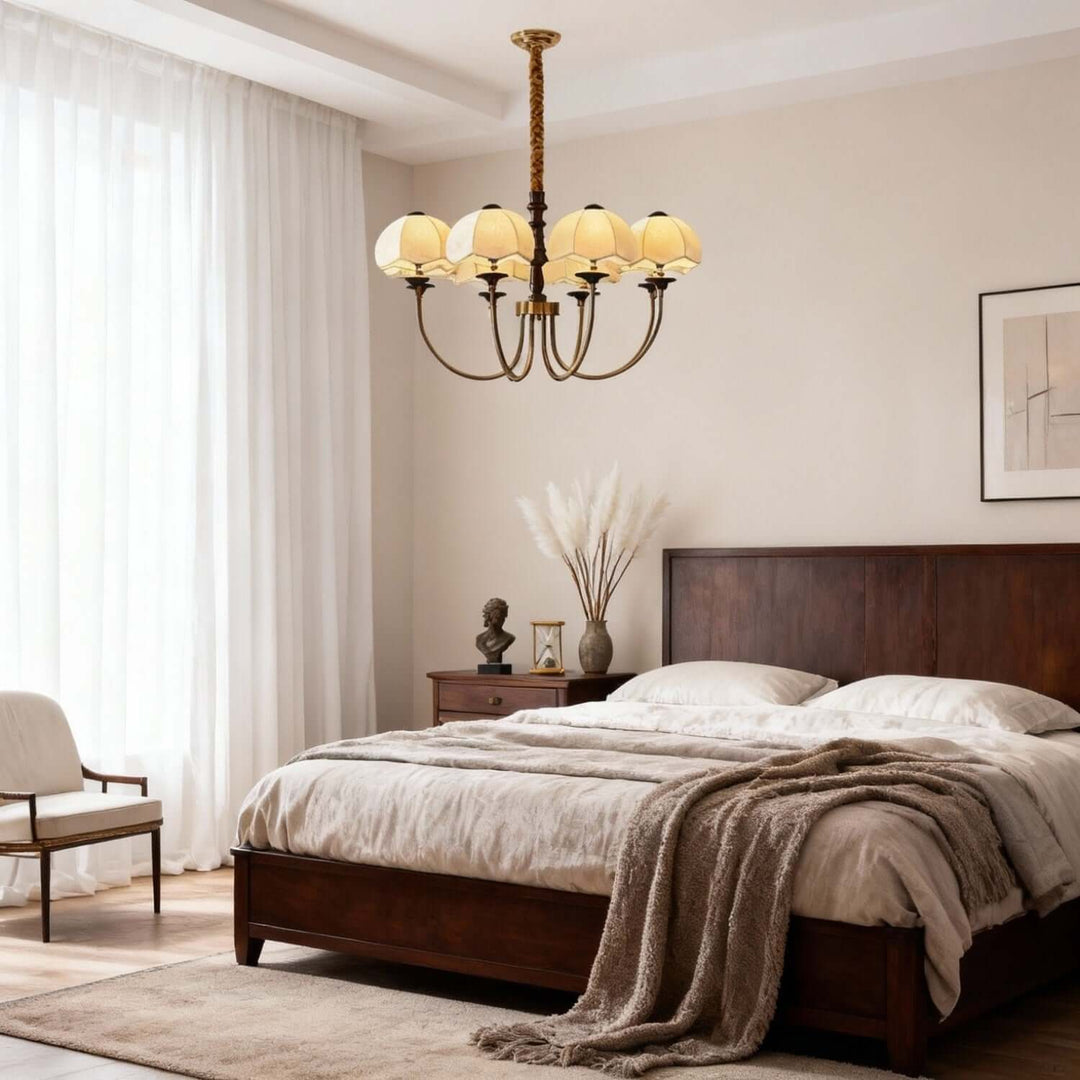 Vilano Chandelier – French Retro Printed Fabric Living Room
