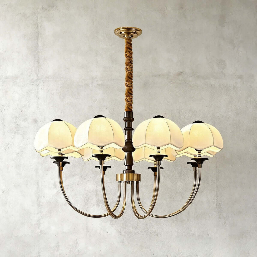 Vilano Chandelier – French Retro Printed Fabric Living Room
