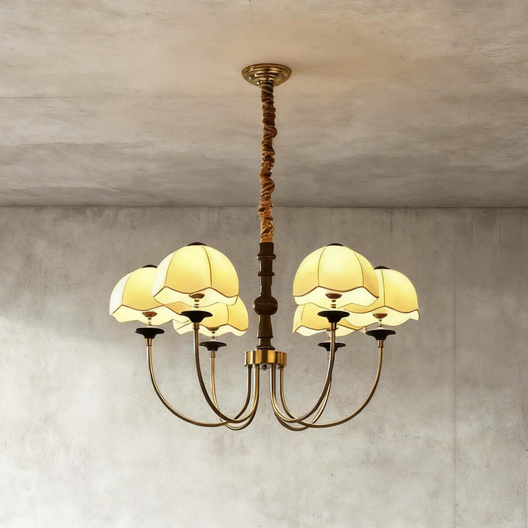Vilano Chandelier – French Retro Printed Fabric Living Room