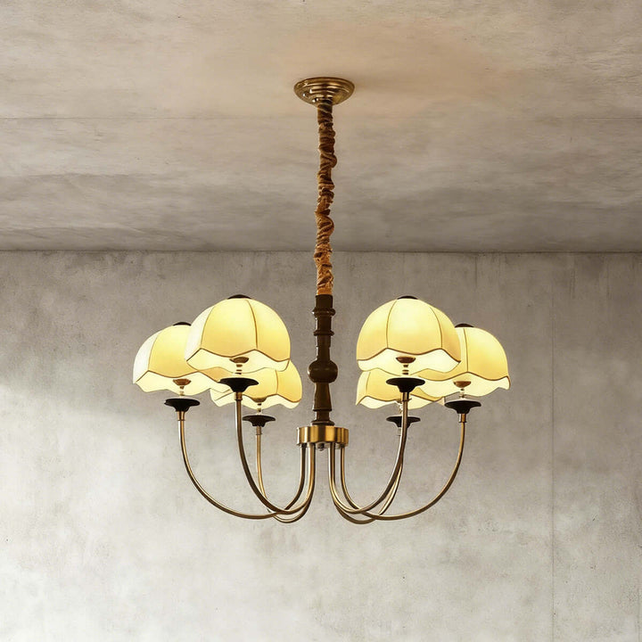 Vilano Chandelier – French Retro Printed Fabric Living Room