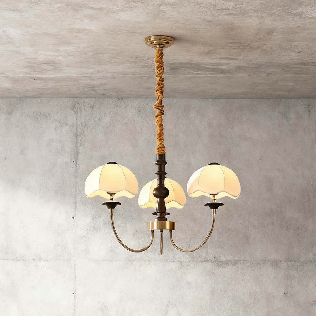 Vilano Chandelier – French Retro Printed Fabric Living Room