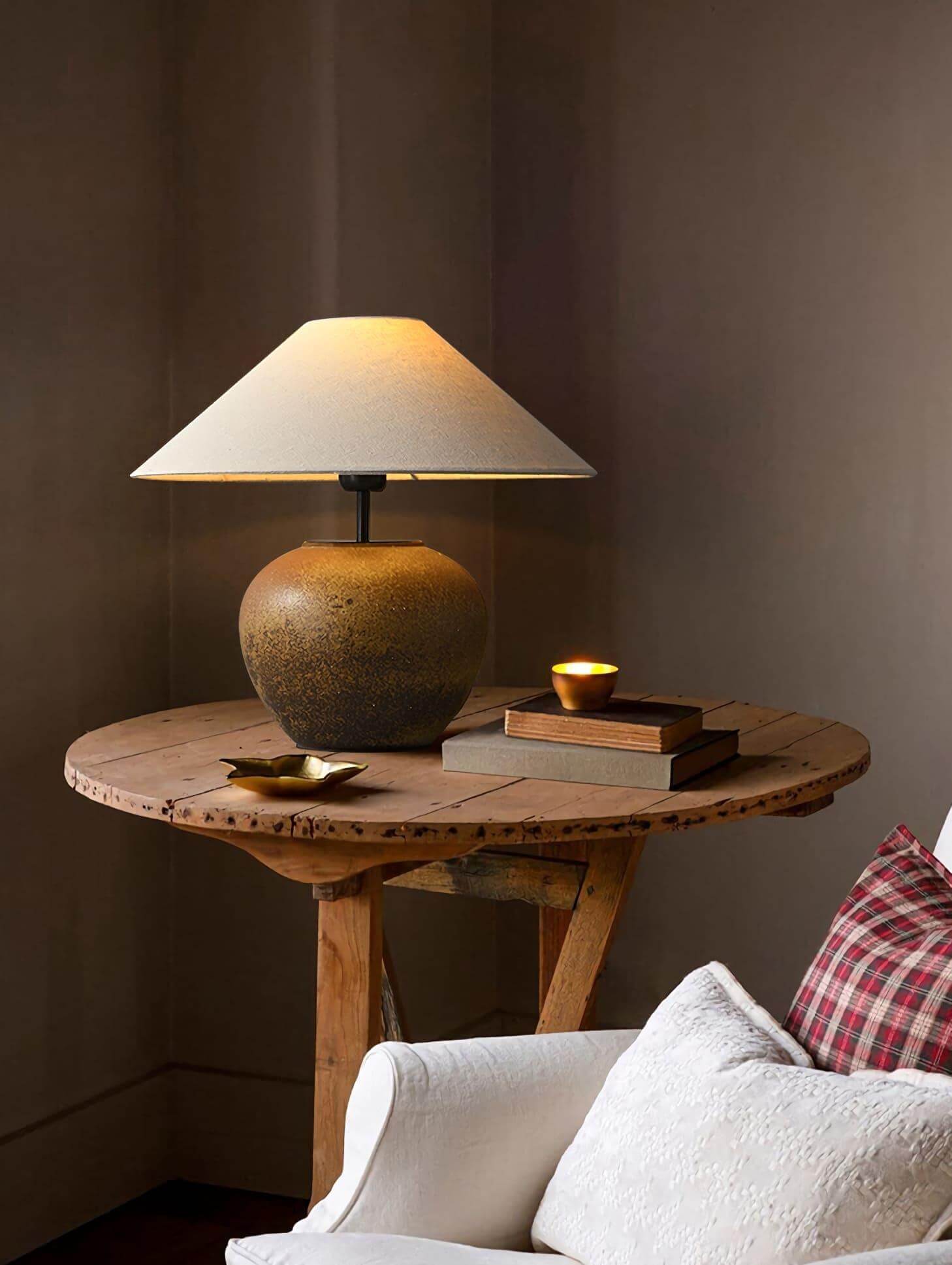 Vintage Ceramic Table Lamp – Mid-Century Terracotta Design