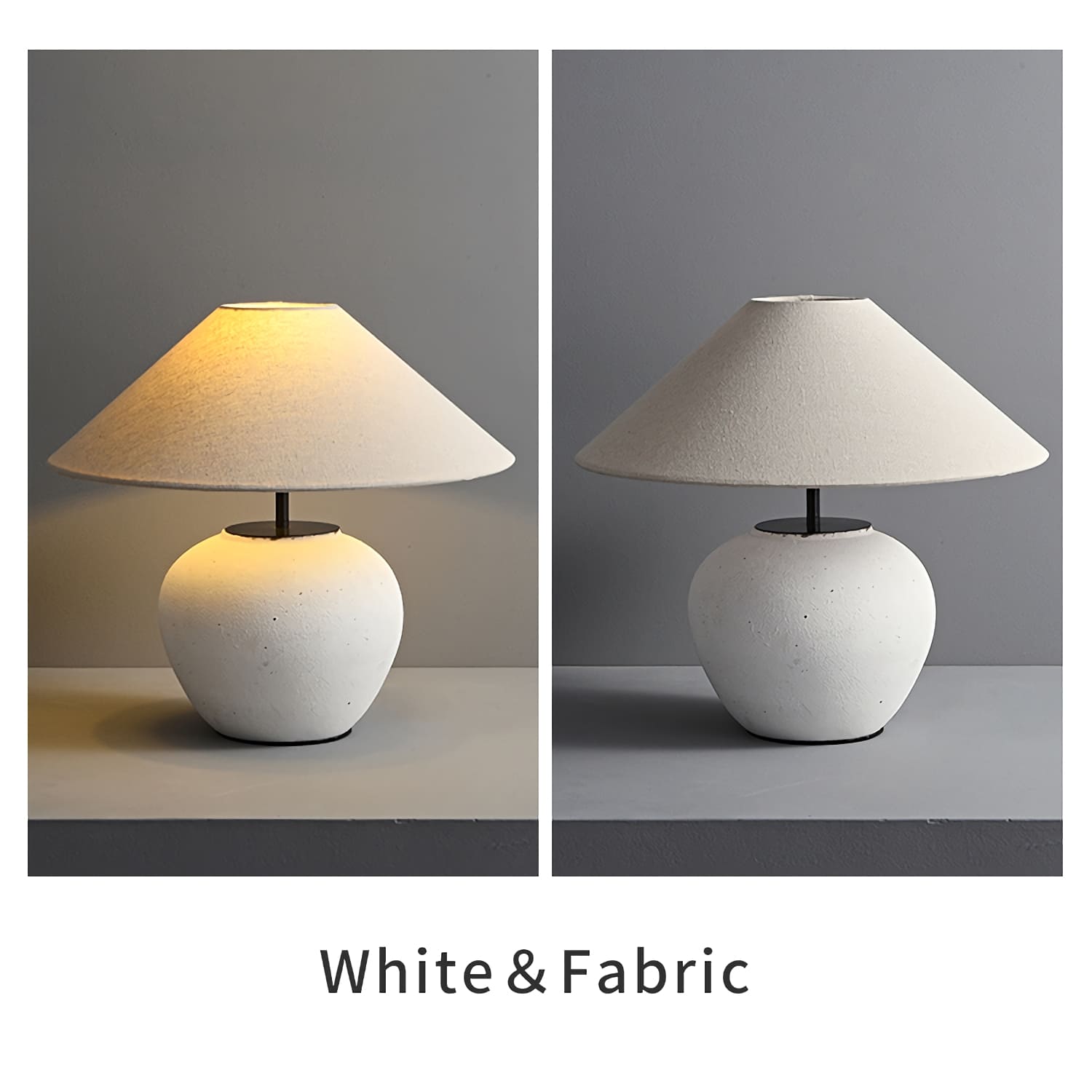Vintage Ceramic Table Lamp - Fabric Lampshade - Vinlighting