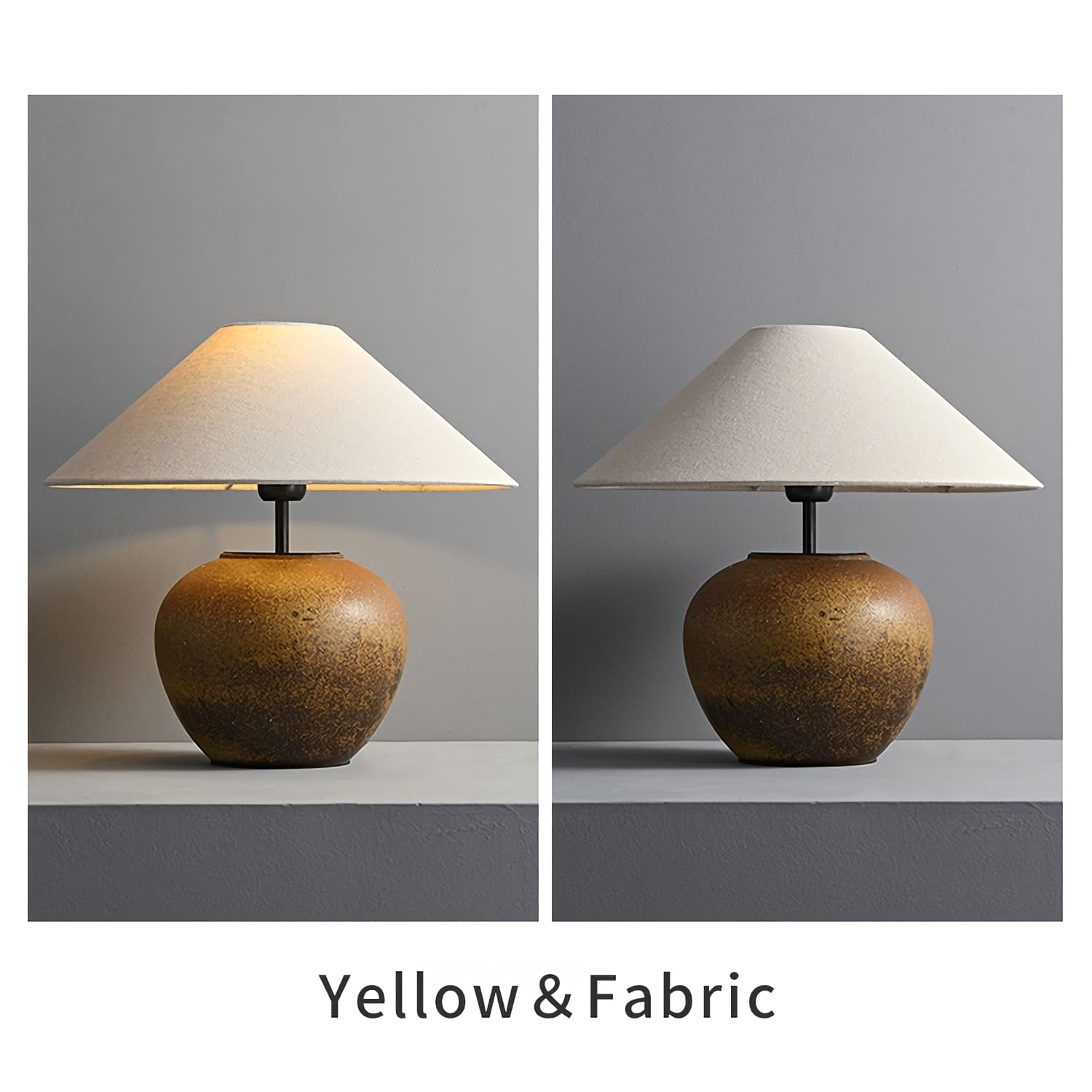 Vintage Ceramic Table Lamp - Fabric Lampshade - Vinlighting