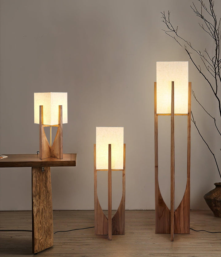 Vintage Mid Century Tall Wood Floor Lamp for Living Room & Office | Vinlighting | Vinlighting