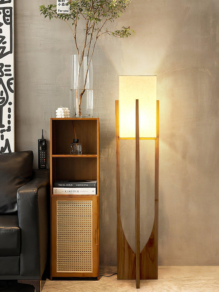 Vintage Mid Century Tall Wood Floor Lamp for Living Room & Office | Vinlighting | Vinlighting