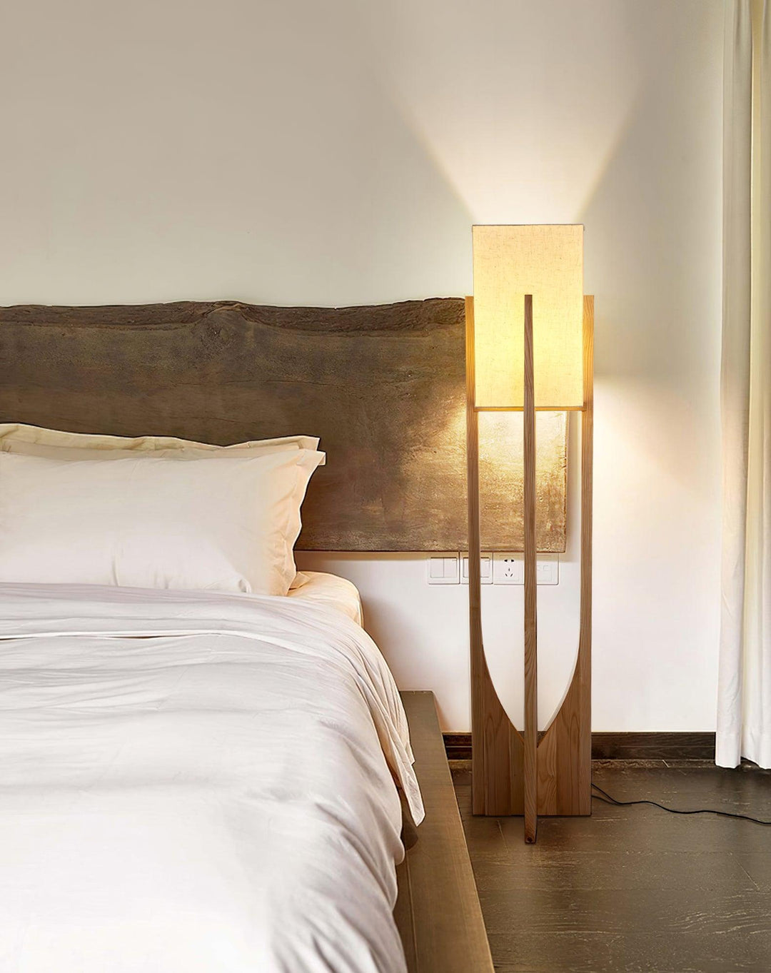 Vintage Mid Century Tall Wood Floor Lamp for Living Room & Office | Vinlighting | Vinlighting
