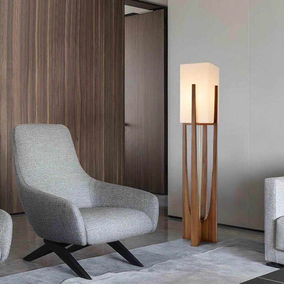 Vintage Mid Century Tall Wood Floor Lamp for Living Room & Office | Vinlighting | Vinlighting