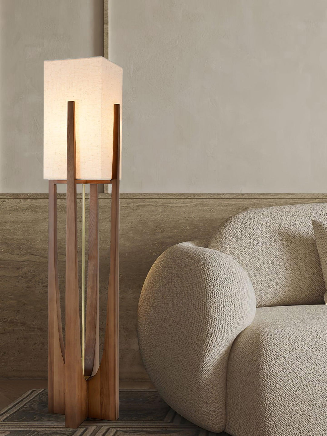 Vintage Mid Century Tall Wood Floor Lamp for Living Room & Office | Vinlighting | Vinlighting