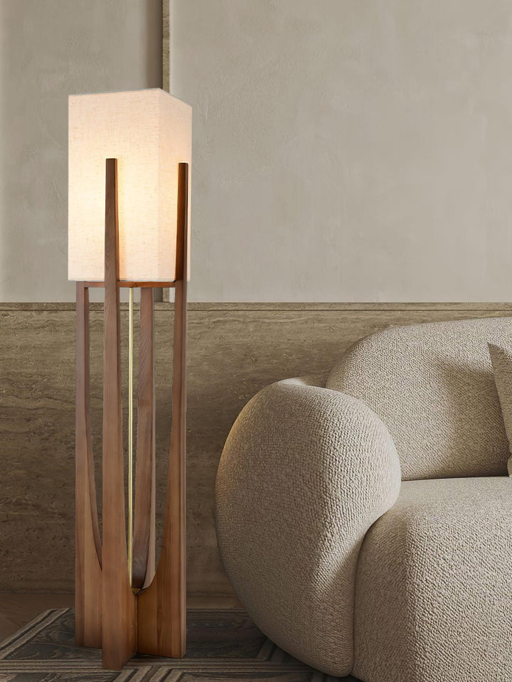 Vintage Mid Century Tall Wood Floor Lamp for Living Room & Office | Vinlighting | Vinlighting