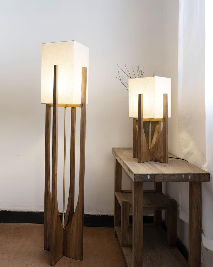 Vintage Mid Century Tall Wood Floor Lamp for Living Room & Office | Vinlighting | Vinlighting