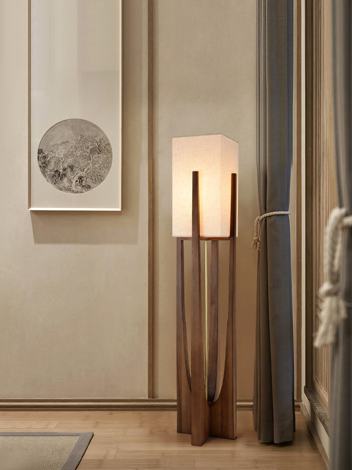 Vintage Mid Century Tall Wood Floor Lamp for Living Room & Office | Vinlighting | Vinlighting