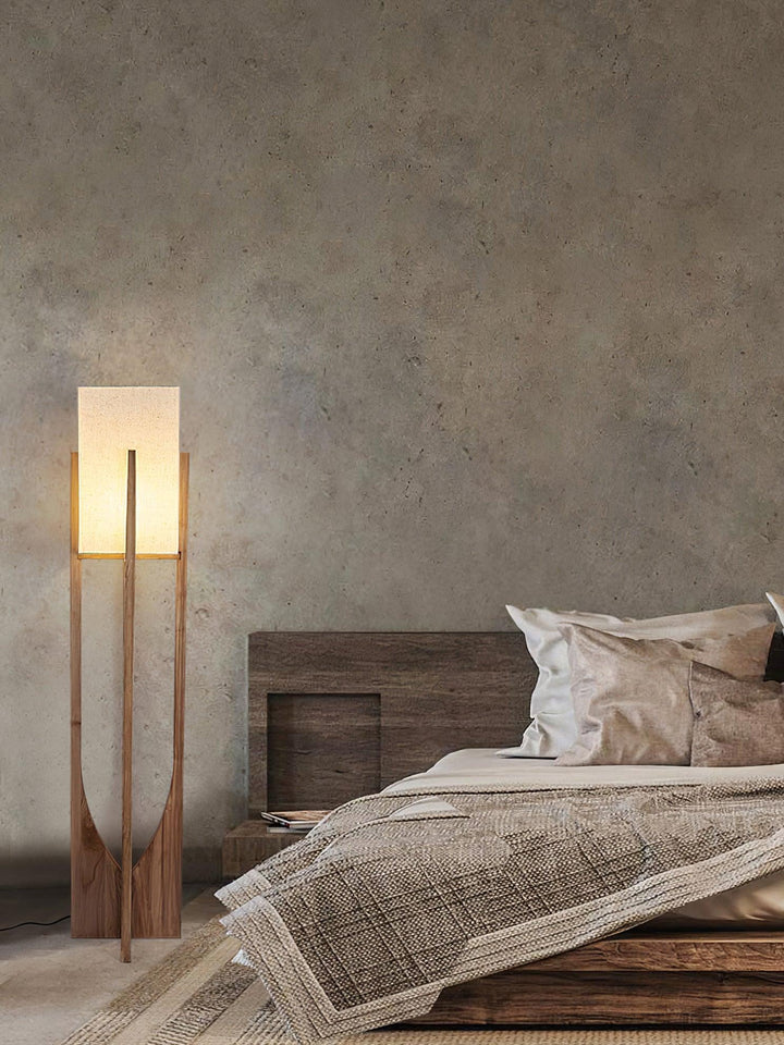 Vintage Mid Century Tall Wood Floor Lamp for Living Room & Office | Vinlighting | Vinlighting