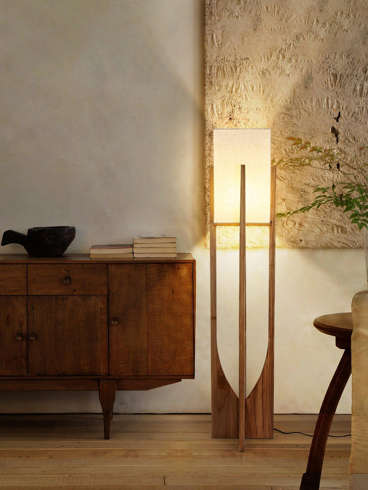 Vintage Mid Century Tall Wood Floor Lamp for Living Room & Office | Vinlighting | Vinlighting