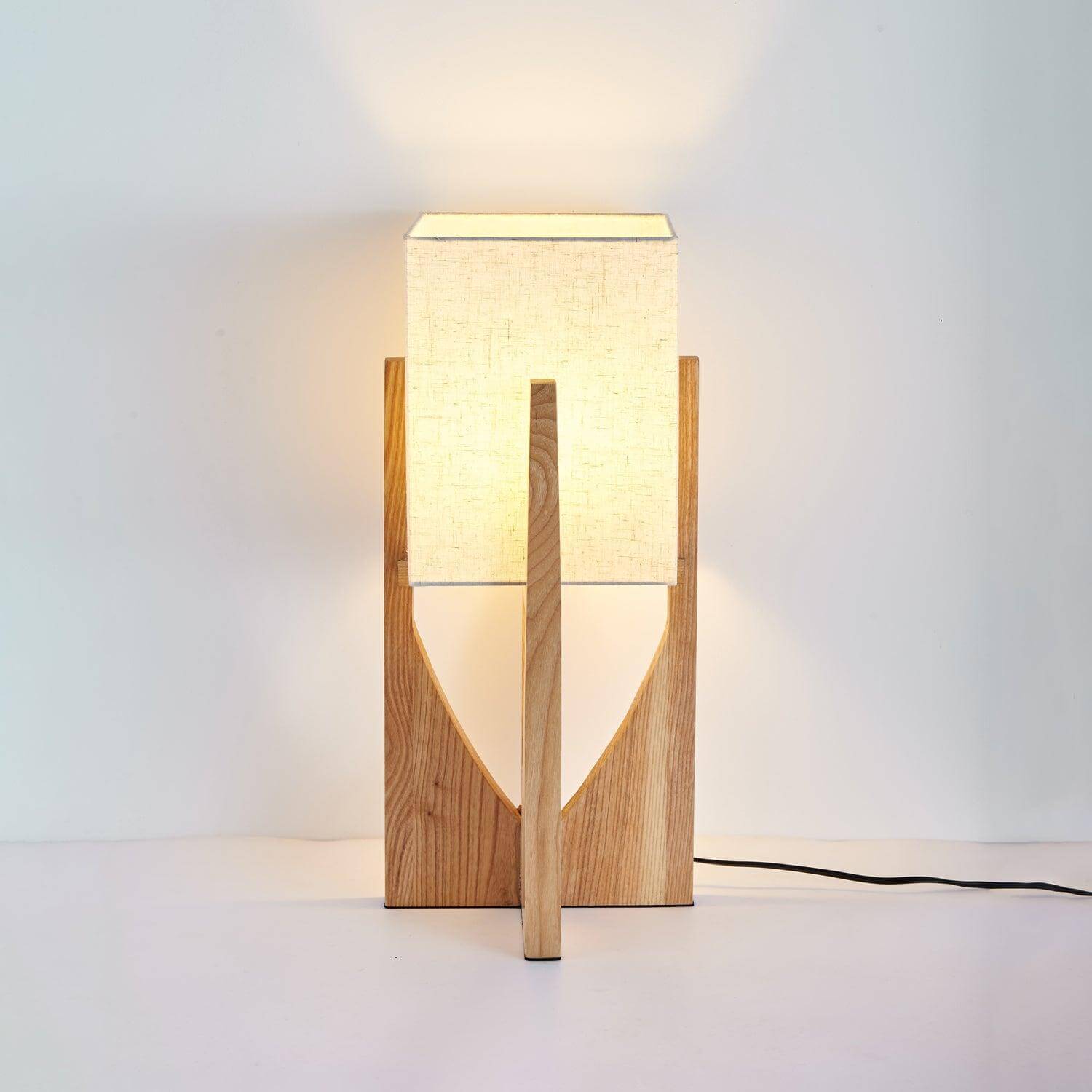 Vintage Mid Century Tall Wood Floor Lamp for Living Room & Office