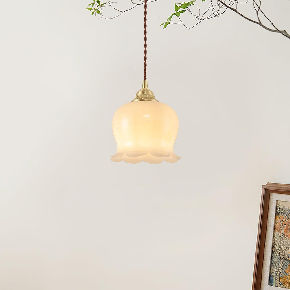 Vintage Mini Resin Pendant Light - Brass Hanging Flower for Bathroom | Vinlighting | Vinlighting