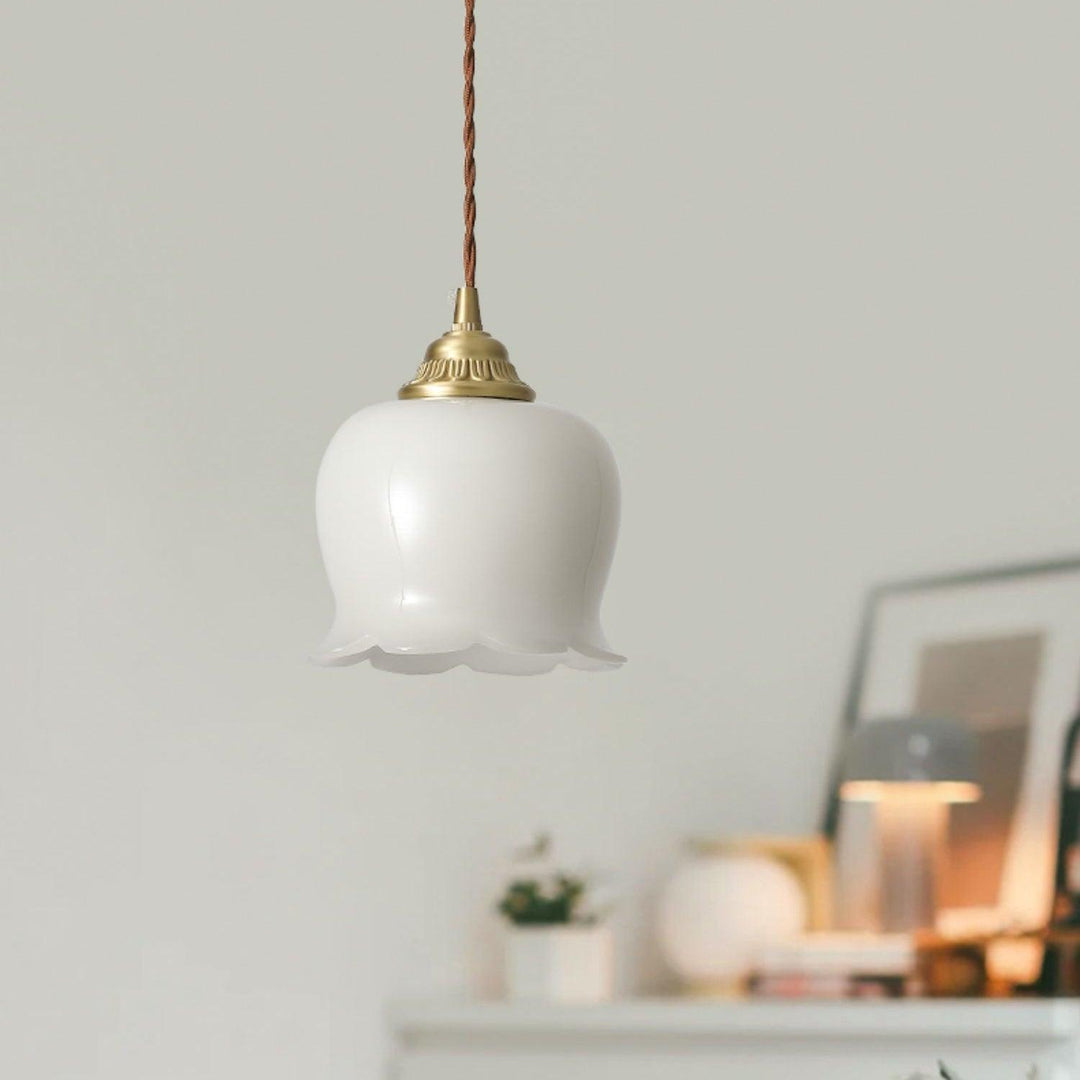 Vintage Mini Resin Pendant Light - Brass Hanging Flower for Bathroom | Vinlighting | Vinlighting