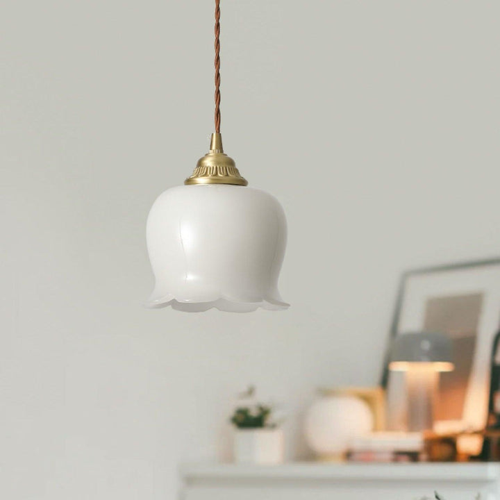 Vintage Mini Resin Pendant Light - Brass Hanging Flower for Bathroom | Vinlighting | Vinlighting