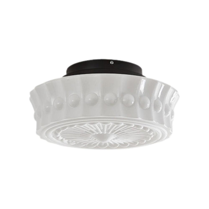 Vintage Round Ceiling Light – Ceramic Shade with Elegant Motifs | Vinlighting | Vinlighting