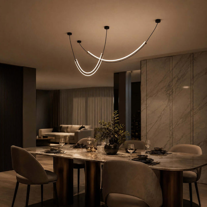 Vionna Linear Chandelier - Contemporary Acrylic Art Decor Light | Vinlighting
