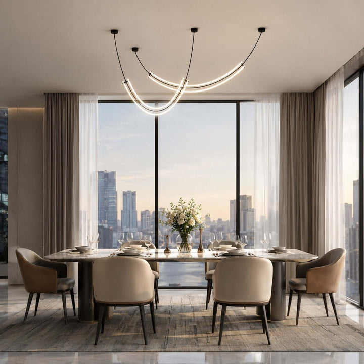 Vionna Linear Chandelier - Contemporary Acrylic Art Decor Light | Vinlighting
