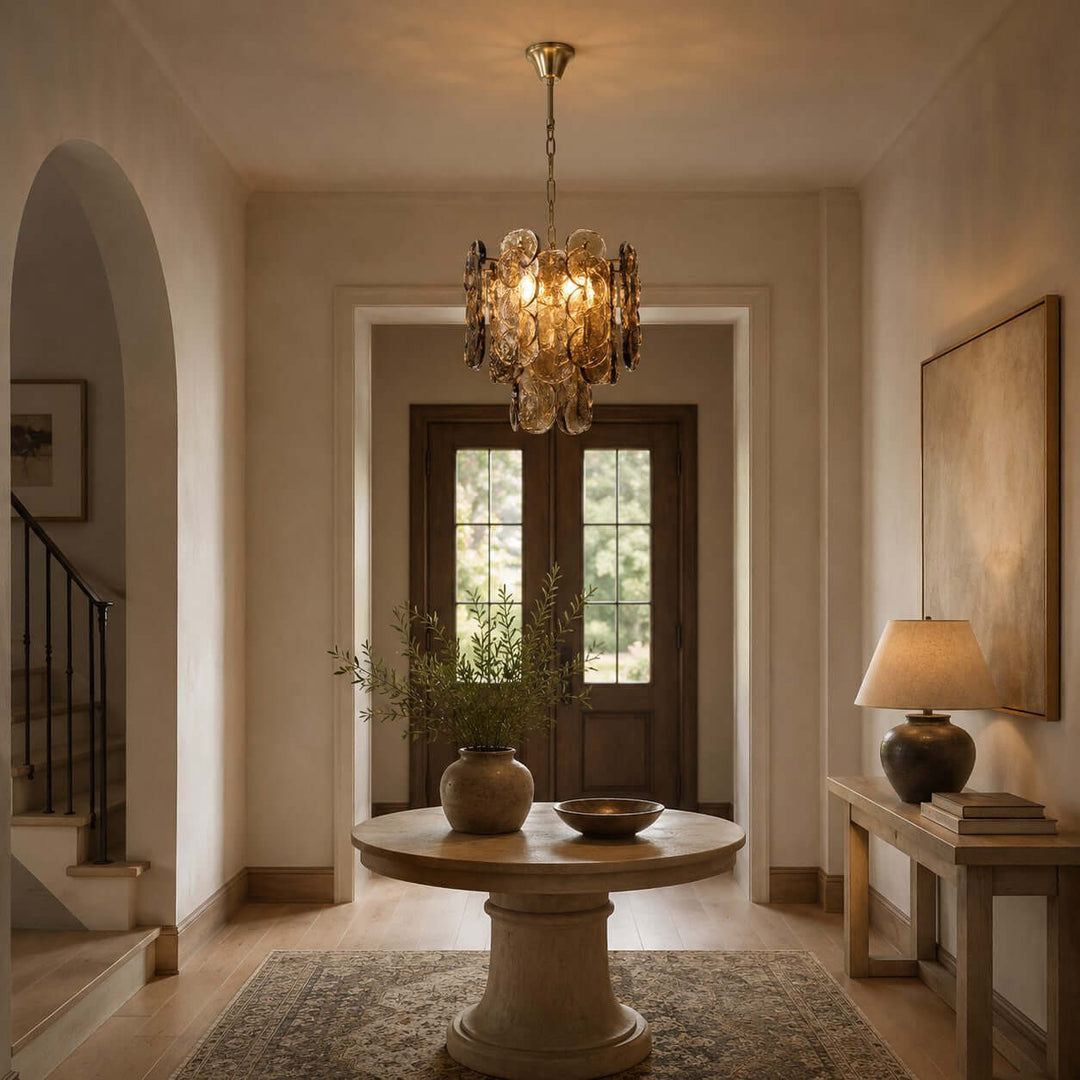 Virella Chandelier | Smoked Gray Murano Glass Dining Room Light