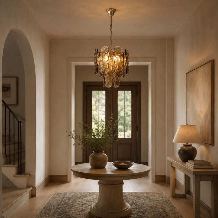 Virella Chandelier | Smoked Gray Murano Glass Dining Room Light