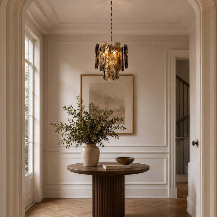 Virella Chandelier | Smoked Gray Murano Glass Dining Room Light