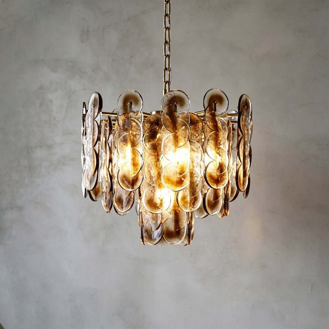 Virella Chandelier | Smoked Gray Murano Glass Dining Room Light