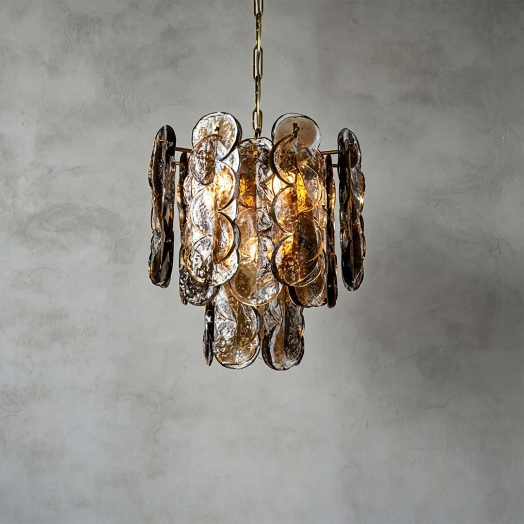 Virella Chandelier | Smoked Gray Murano Glass Dining Room Light