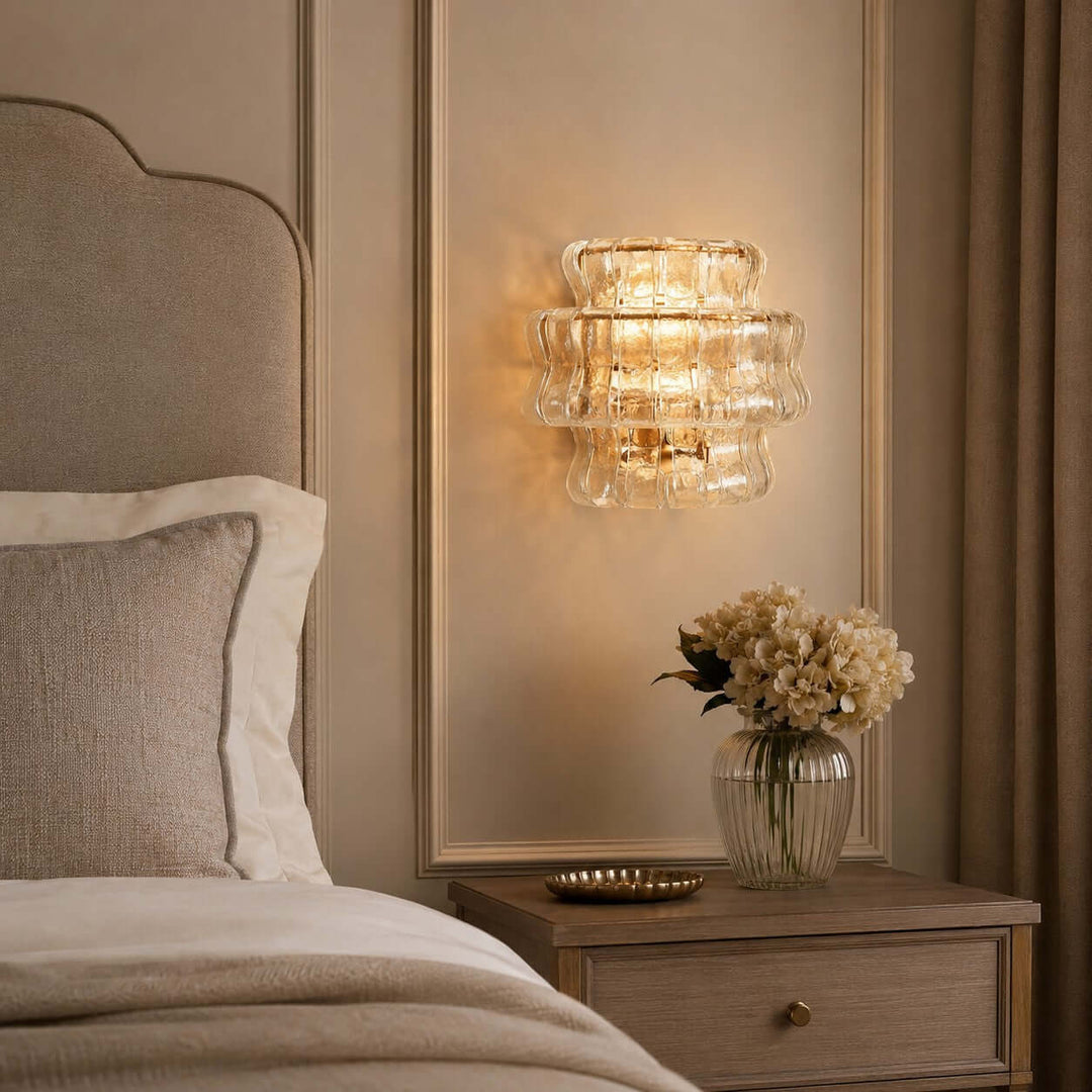 Virelle Wall Sconce - Modern Murano-Inspired Wavy Glass Wall Sconc