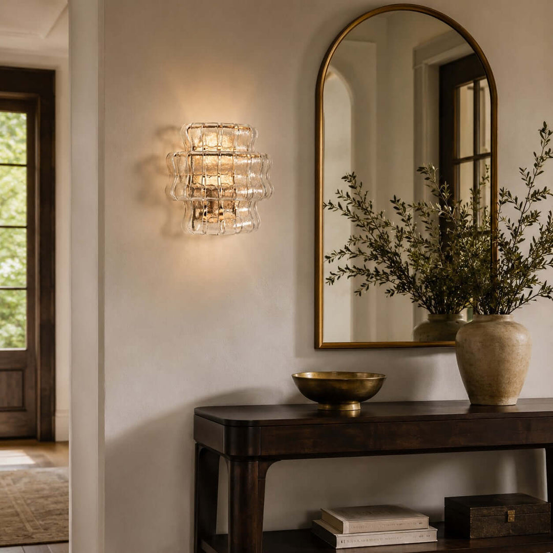 Virelle Wall Sconce - Modern Murano-Inspired Wavy Glass Wall Sconc