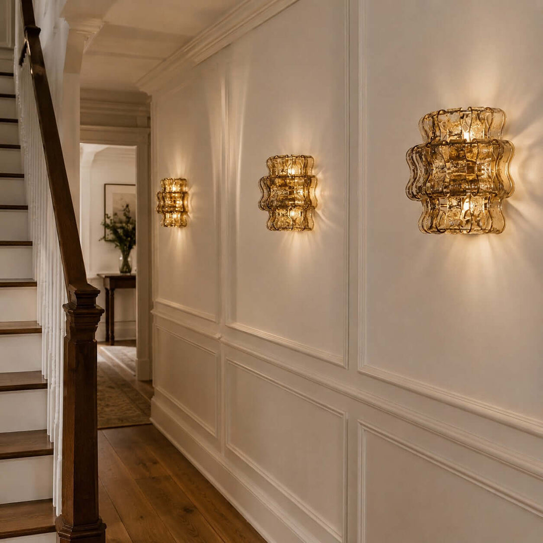 Virelle Wall Sconce - Modern Murano-Inspired Wavy Glass Wall Sconc