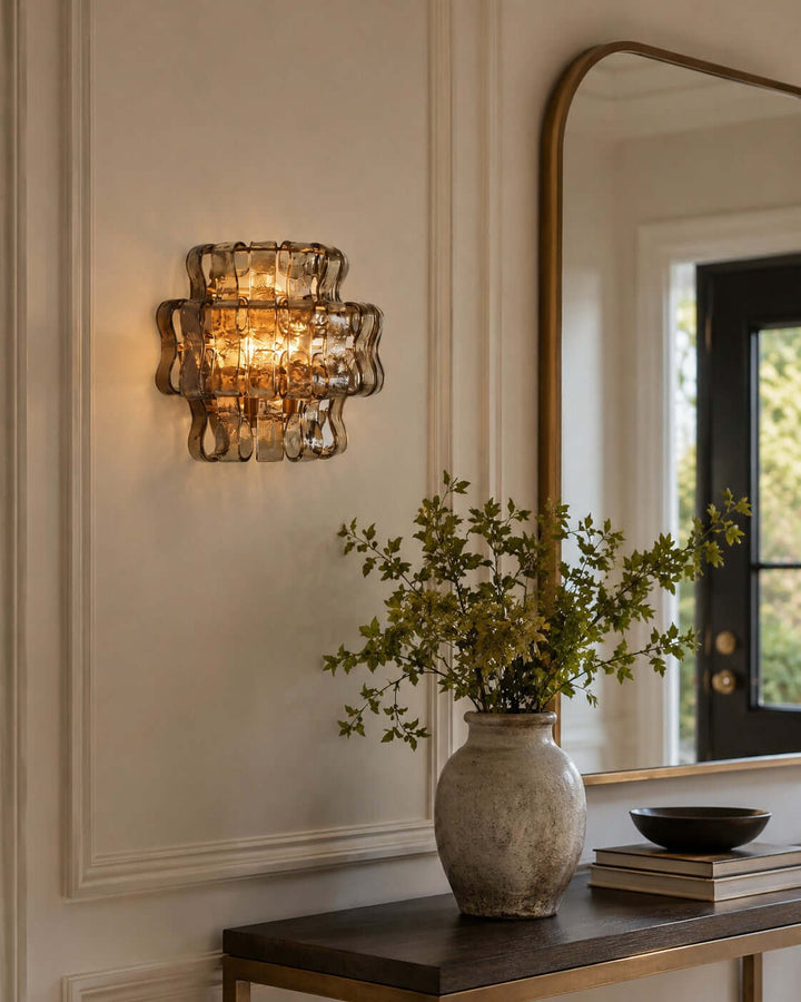 Virelle Wall Sconce - Modern Murano-Inspired Wavy Glass Wall Sconc