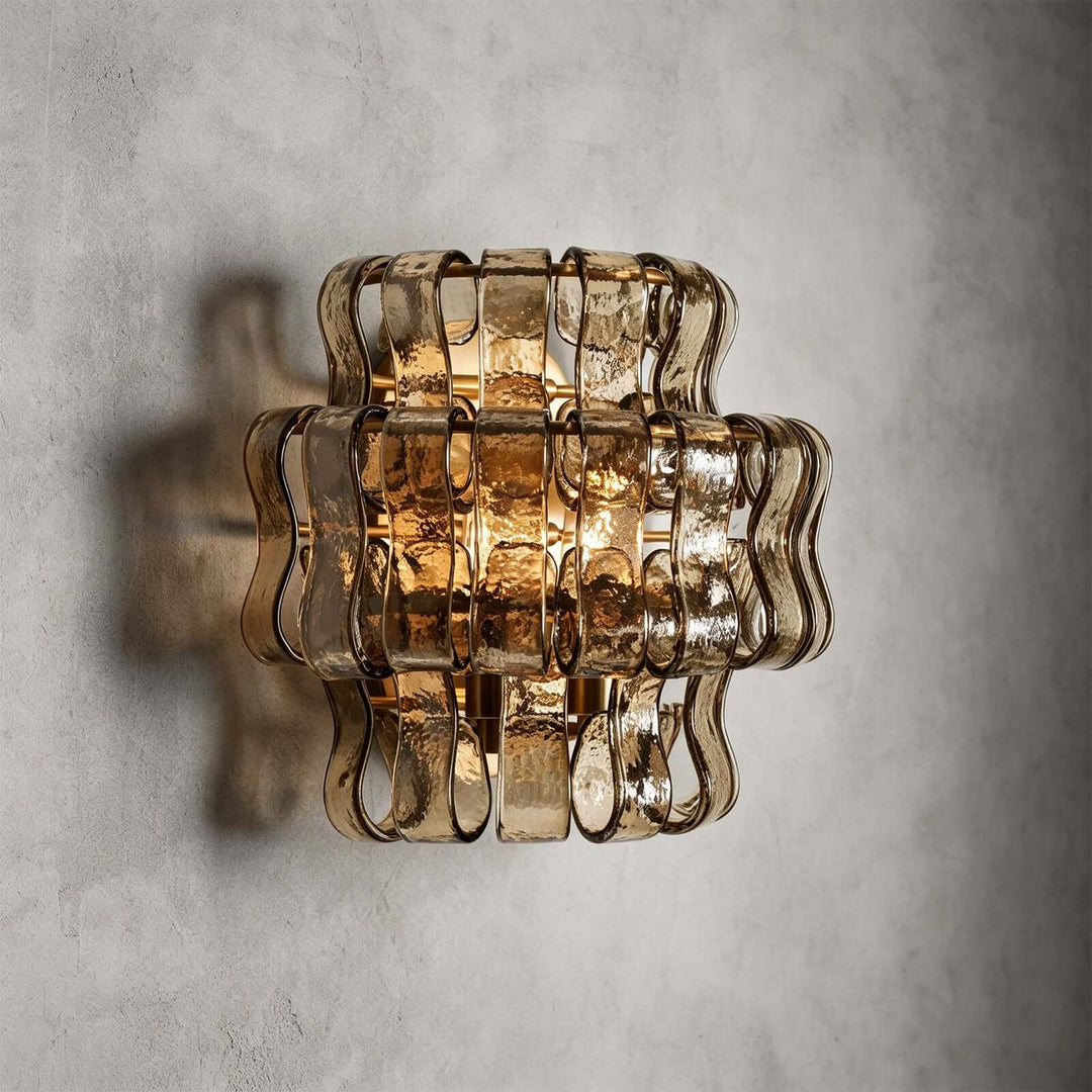 Virelle Wall Sconce - Modern Murano-Inspired Wavy Glass Wall Sconc