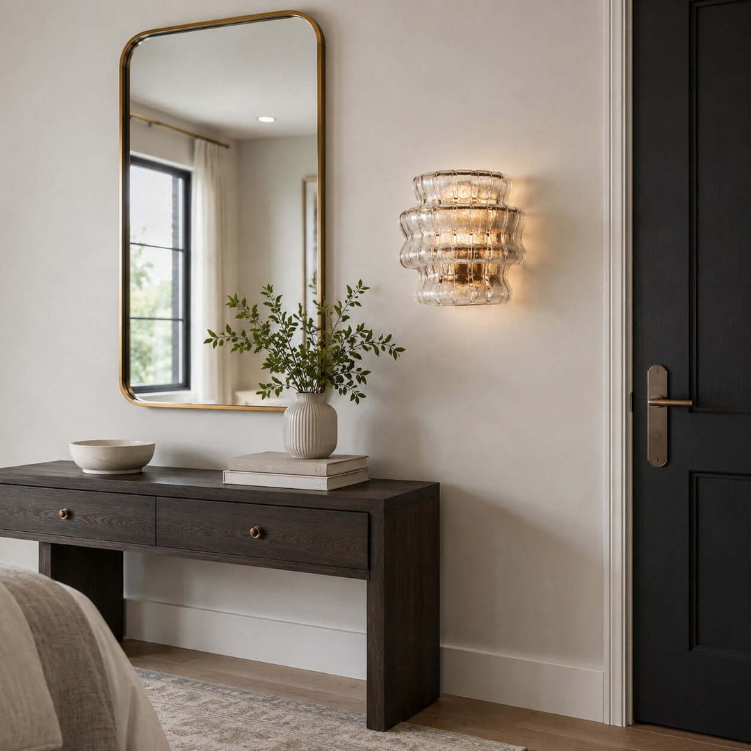 Virelle Wall Sconce - Modern Murano-Inspired Wavy Glass Wall Sconc