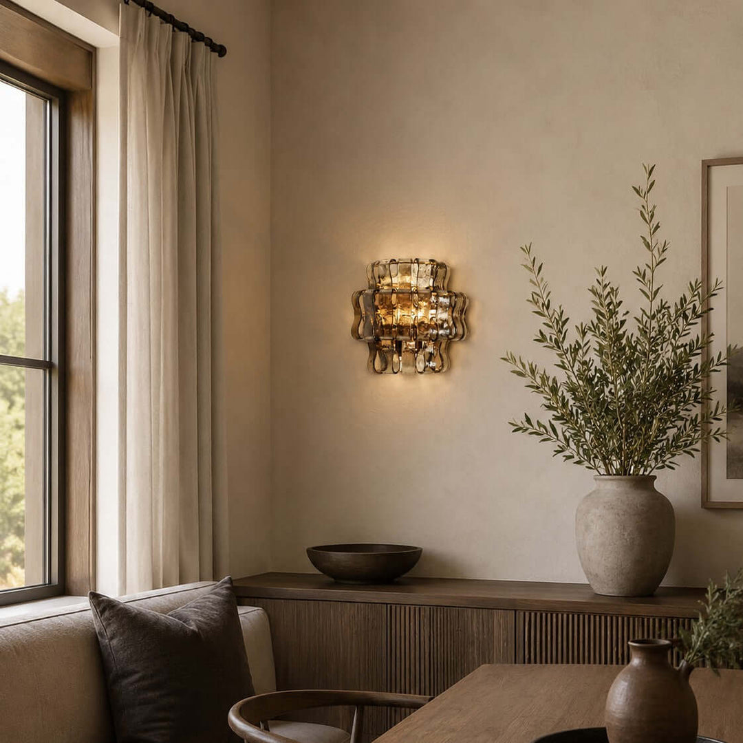 Virelle Wall Sconce - Modern Murano-Inspired Wavy Glass Wall Sconc