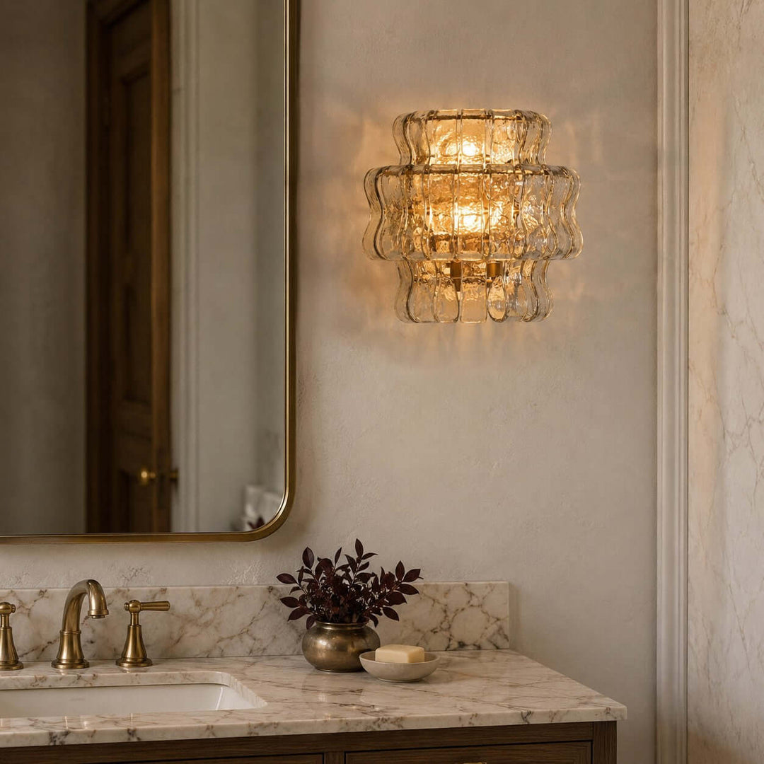 Virelle Wall Sconce - Modern Murano-Inspired Wavy Glass Wall Sconc