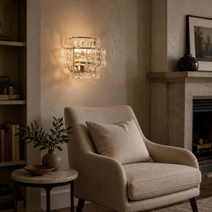 Virelle Wall Sconce - Modern Murano-Inspired Wavy Glass Wall Sconc