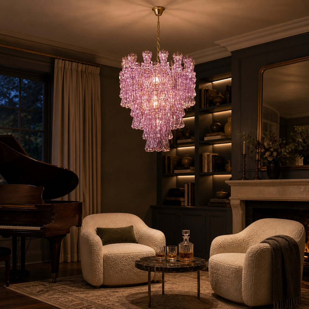 Virello Chandelier – Modern Glass Chandelier for Dining Room