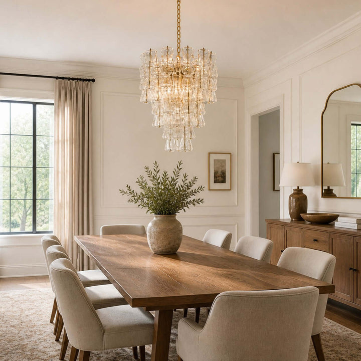 Virello Chandelier – Modern Glass Chandelier for Dining Room