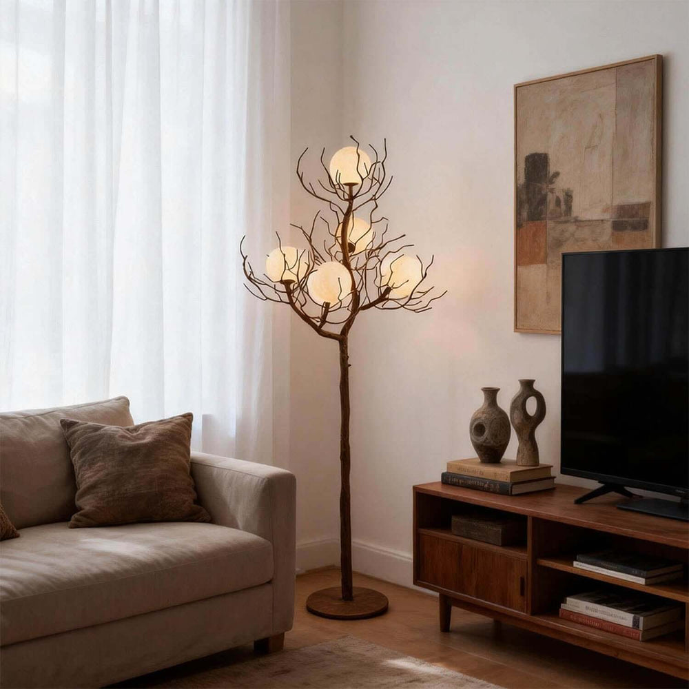 Vlorix Floor Lamp – Minimalist Wabi-Sabi Tree Trunk Resin Light