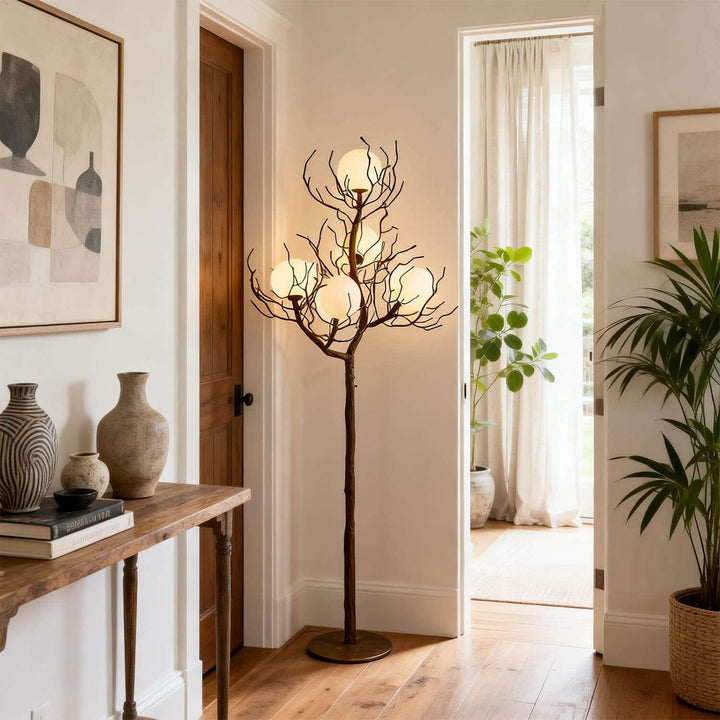 Vlorix Floor Lamp – Minimalist Wabi-Sabi Tree Trunk Resin Light