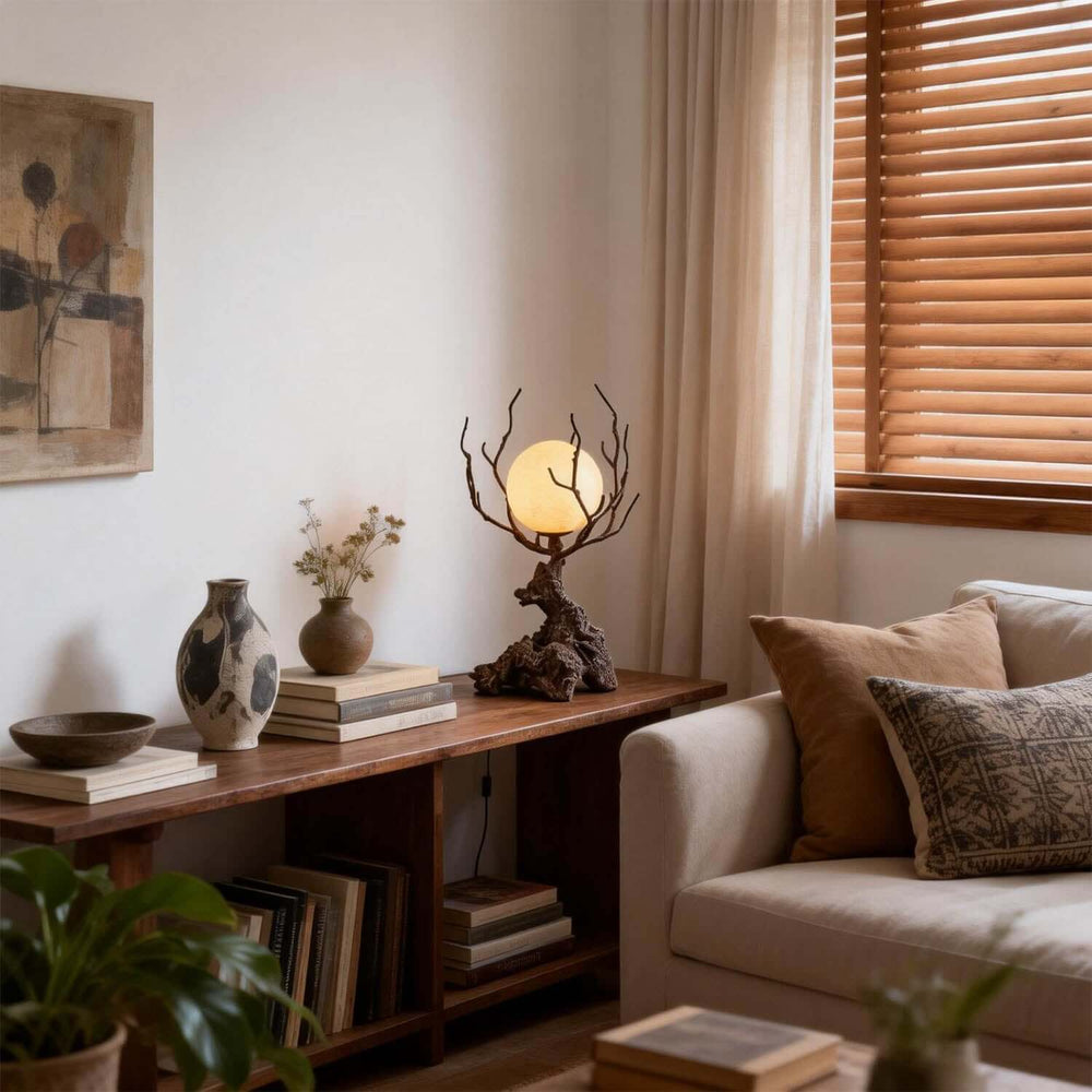 Vlorix Table Lamp - Wabi-Sabi Tree Trunk Resin Design